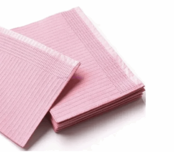 Baberos dentales impermeables, 125 unid. por paquete. Rosado - Imagen 4